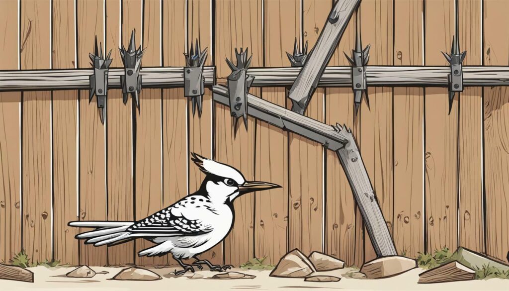 woodpecker and physical barrier