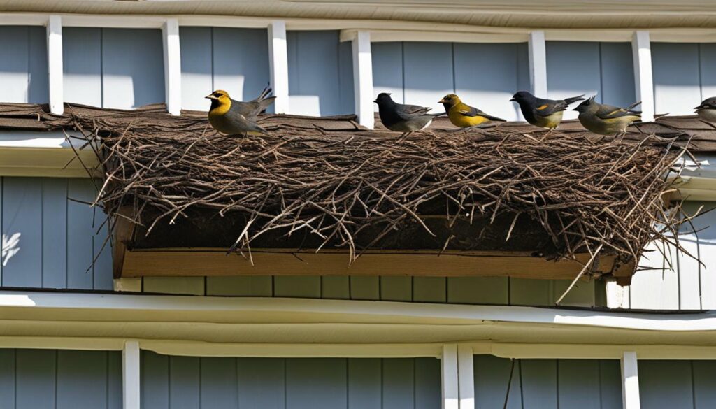 how to deter birds from nesting under eaves