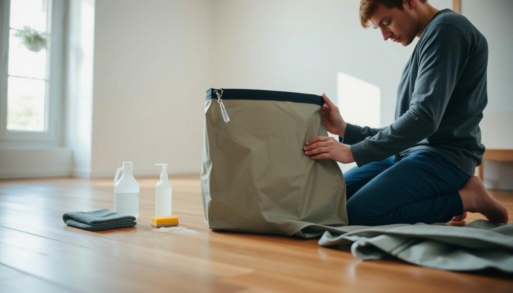 shower bag preparation